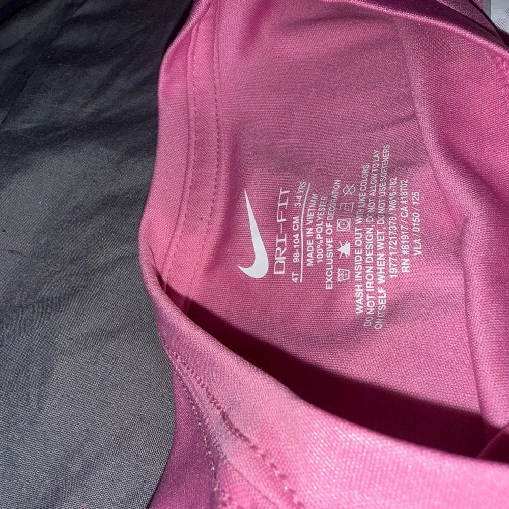 Nike Girls Pink and White Athletic Tee & Floral Shorts Set - Picture 3 of 3